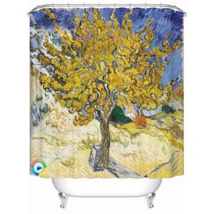 Modern Oil Painting Artistic Design Blooming Tree 3D Shower Curtain