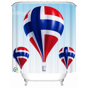 Fashion British Flag Pattern Fire Balloon 3D Shower Curtain