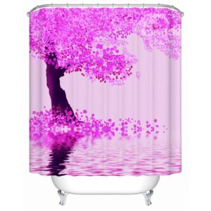 Charming Elegant Pink Tree 3D Shower Curtain