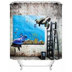 Innovative Design Brisk Underwater World Painting 3D Shower Curtain