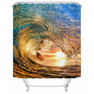 Artistic Glamorous Colorful Tide View 3D Shower Curtain
