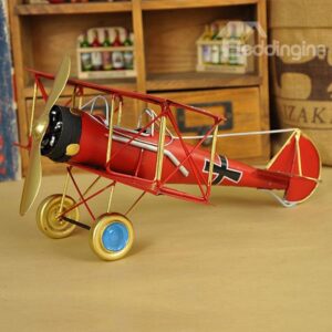 Classic Vintage Multi-Color Biplane fighter Model Desktop Decoration
