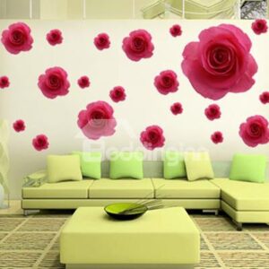 Romantic Red Roses Bedroom Living Room Removable Wall Sticker