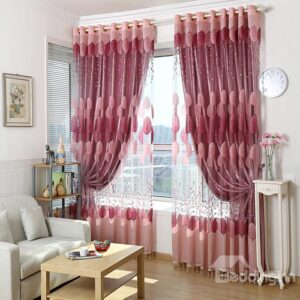 High Quality Romantic Pink Custom Sheer Curtain
