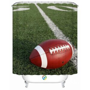Modern Fashion Rugby in the Football Pitch 3D Shower Curtain