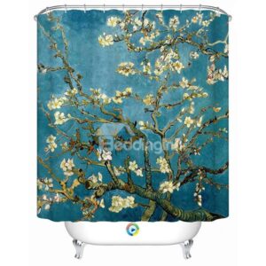 Asthetic Design Graceful Branches and Flower 3D Shower Curtain