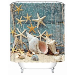 Fashion Fresh Shell and Starfish 3D Shower Curtain