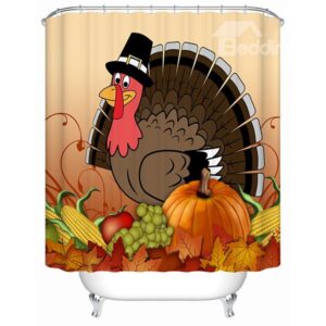 New Arrival Happy Thanksgiving Day 3D Shower Curtain