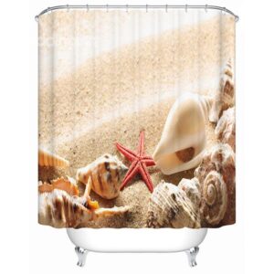 Modern Fashion Sandbeach Shell 3D Shower Curtain