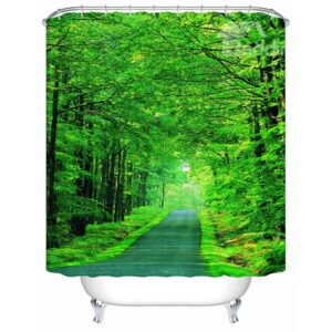 Super Fresh Tranquil Green Lane 3D Shower Curtain