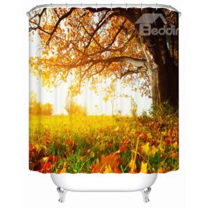 Glamorous Autumn Falling Leaves View 3D Shower Curtain