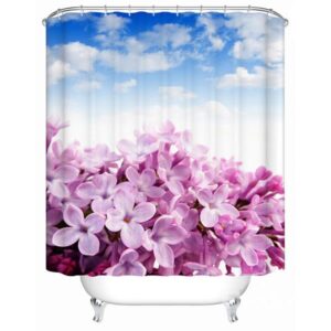Fabulous Pink Flower and Bright Sky 3D Shower Curtain