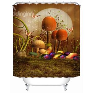 Wonderful Fancy Fairytale Mushroom 3D Shower Curtain