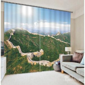 3D Great Wall Print Energy Saving Curtain