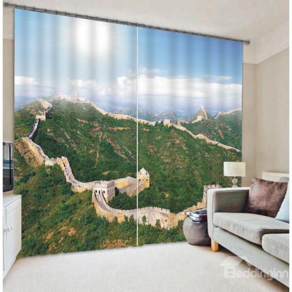 3D Great Wall Print Energy Saving Curtain
