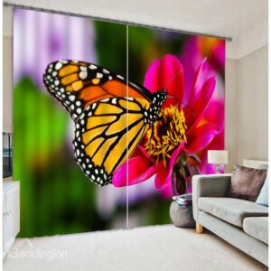 3D Beautiful Butterfly Energy Saving Curtain