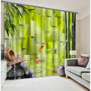 3D Green Scenery High Quality Polyester Curtain