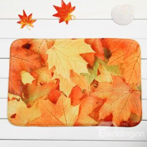 Gorgeous Maple Tree Leaves Coral Velvet Anti-Slipping Doormat