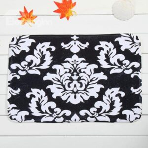 Classic Floral Pattern Coral Velvet Anti-Slipping Doormat