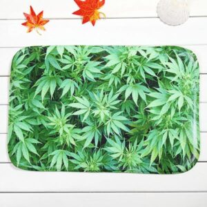 Refreshing Green Leaves Coral Velvet Anti-Slipping Doormat