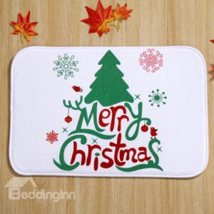 Festival Letters Merry Christmas Coral Velvet Anti-Slipping Doormat