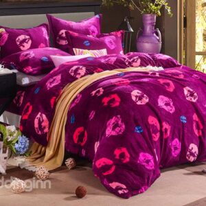 Romantic Lips Pattern Kids 3-Piece Duvet Cover Set