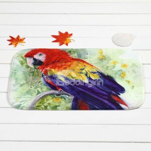 Wonderful Colorful Parrot Coral Velvet Anti-Slipping Doormat