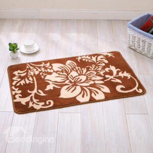Classic Floral Pattern Bedroom Living Room Anti-Slipping Doormat