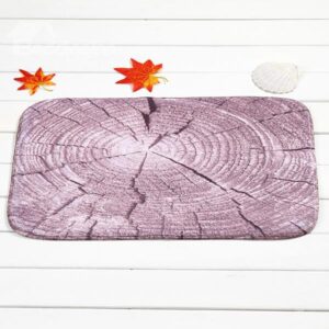 Creative Tree Stump with Growth Ring Coral Velvet Anti-Slipping Doormat