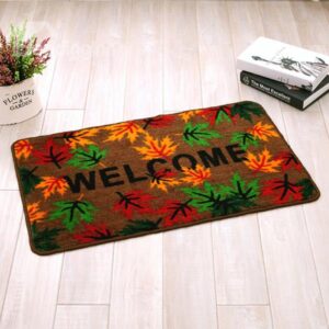 Wonderful Welcome Letters and Maple Leaves Anti-Slipping Doormat