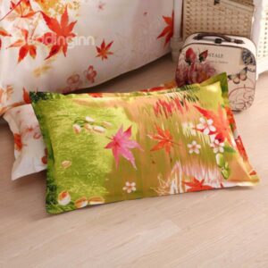 Graceful Maple Design Cotton 2-Piece Pillow Cases