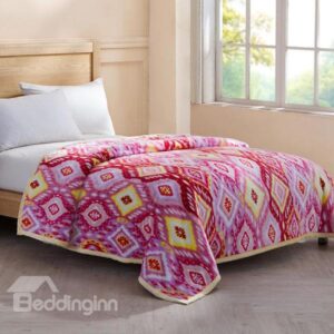 Comfortable Geometric Figure Design Warm Flannel Blanket