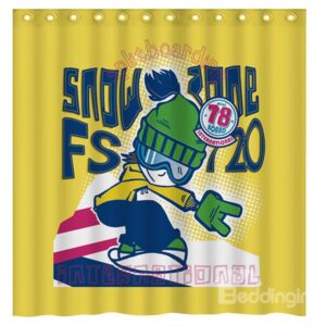 Innovaive Design Cool Boy Playing Skateboard 3D Shower Curtain