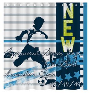 Modern Vigorous New Football Boy 3D Shower Curtain