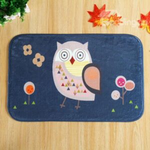 Cartoon Owl Pattern Coral Velvet Anti-Slipping Doormat