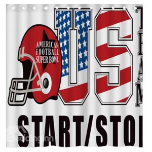 Modern Concise American Football Super Bowl 3D Shower Curtain
