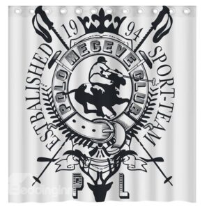 Faddish Concise Polo Player 3D Shower Curtain