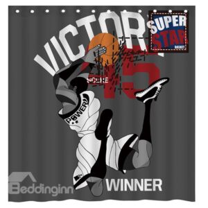 Faddish Supper Star Basketball Player 3D Shower Curtain