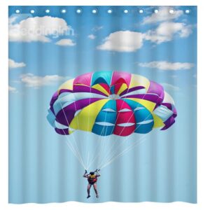 New Concise Parachute Jumping in Bright Sky 3D Shower Curtain