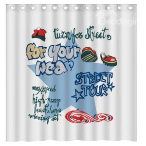 Creative Design Big Star and Alphabets 3D Shower Curtain