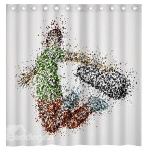 Innovative Artistic Design Visinal Jumping Man 3D Shower Curtain