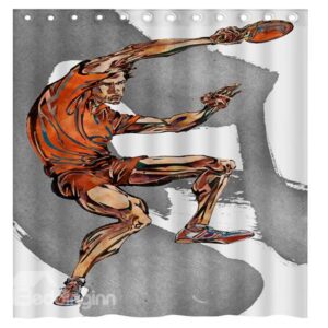 New Sports Style Playing Table Tennis Man 3D Shower Curtain