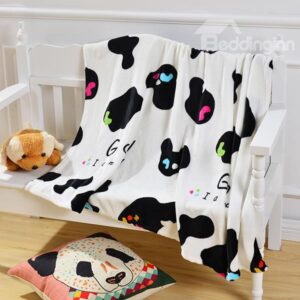 Lovely Black and White Cows Pattern Baby Blanket