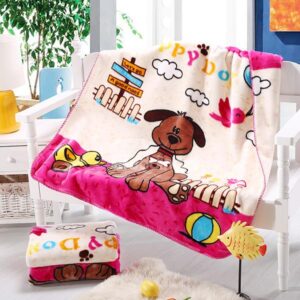 High Quality Warm Flannel Dog Print Baby Blanket
