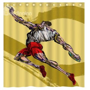 Modern Sports Style Discus Thrower 3D Shower Curtain
