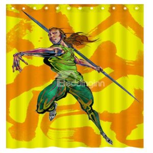 Faddish Innovative Javelin Throwing Woman 3D Shower Curtain
