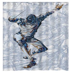 Creative Design Fencing Man 3D Shower Curtain