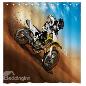 Super Cool Motocycle Man 3D Shower Curtain