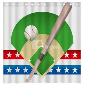 Modern Popular Baseball Game 3D Shower Curtain