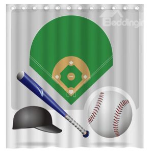 Popular Baseball and Baseball Hat 3D Shower Curtain